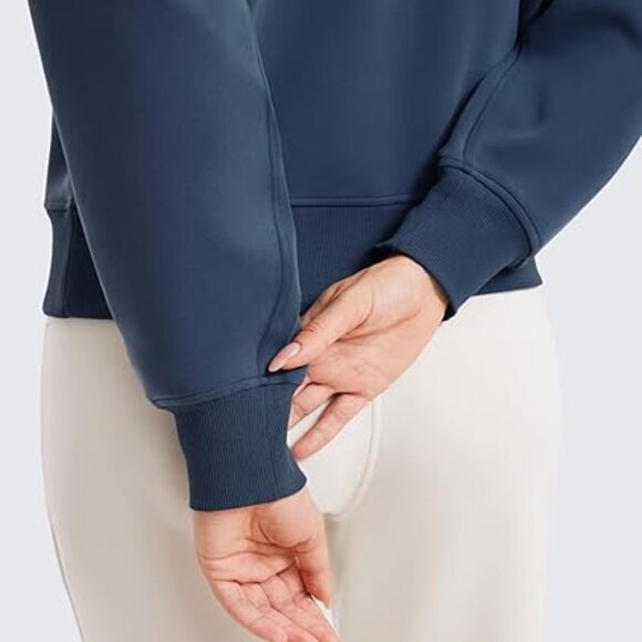 CRZ YOGA Women Half Zip Sweatshirt Long Sleeve Pullover w/ Pocket Size M - Picture 5 of 6